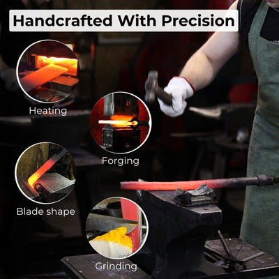 2-Piece Splitting Froe Set with ash wood handles and forged steel blades