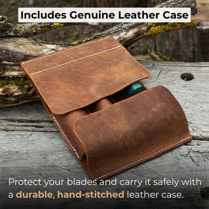2-Piece Wood Carving Set with whittling knife and curved gouge by Sharky Forged Steel Tools