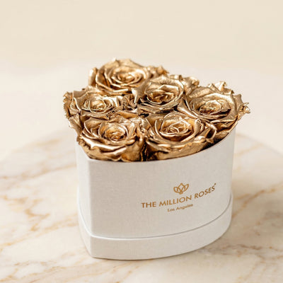 Baby Heart Beige Box | Gold Roses