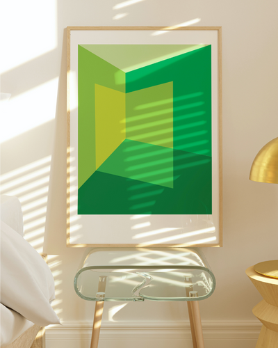 LIGHT CORNER: GREEN Framed Art Print by Holly McWhorter by Holly McWhorter Art: Paintings and Art Prints - main product image for Resin Society