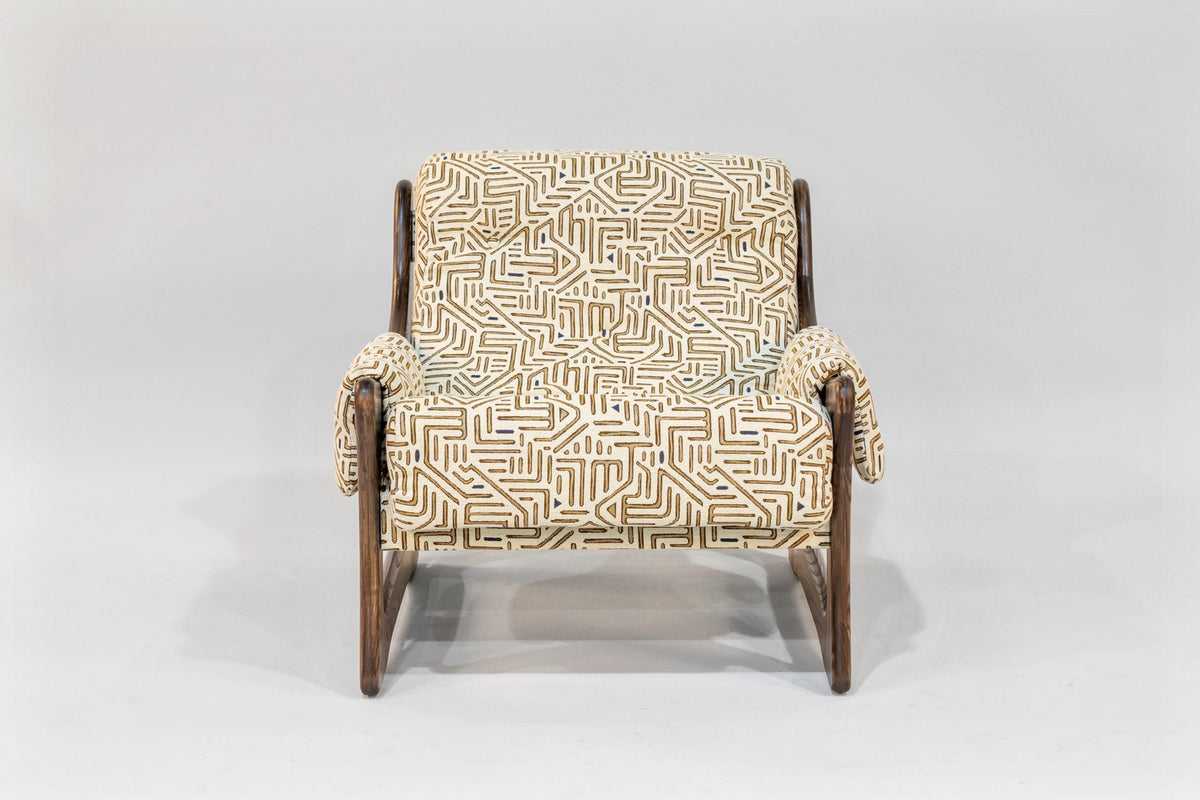 Chair & Ottoman – Tresori with Flamed Ash Arms (Wenge) by Enrico Bartolini - product image 3 for Resin Society