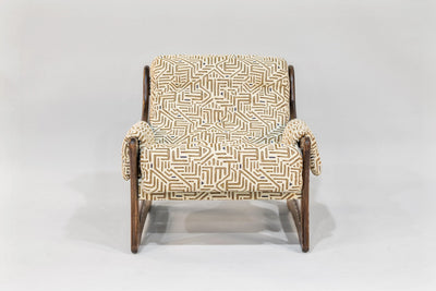 Chair & Ottoman – Tresori with Flamed Ash Arms (Wenge) by Enrico Bartolini - product image 3 for Resin Society