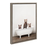 Sylvie Three Little Bears in Vintage Bathtub Framed Canvas
