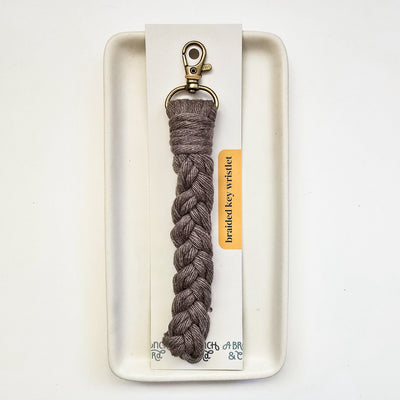 Macrame Braided Key Wristlet - Neutrals