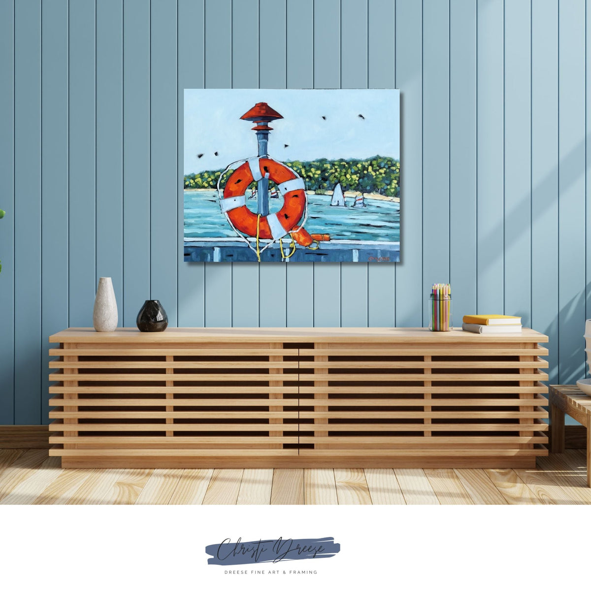 "Sailing Through the Summer Along the Eastern Shoreline" Original Oil by Dreese Fine Art - product image 2 for Resin Society