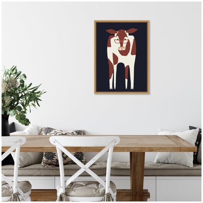 Sylvie Farm Cow Framed Canvas by Hannah Beisang