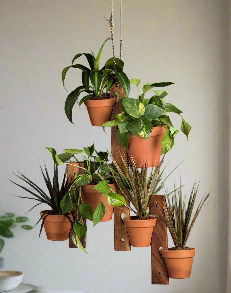 6 Pot Hanging Plant Holder - 3 piece set by Kalmar Home - product image 6 for Resin Society