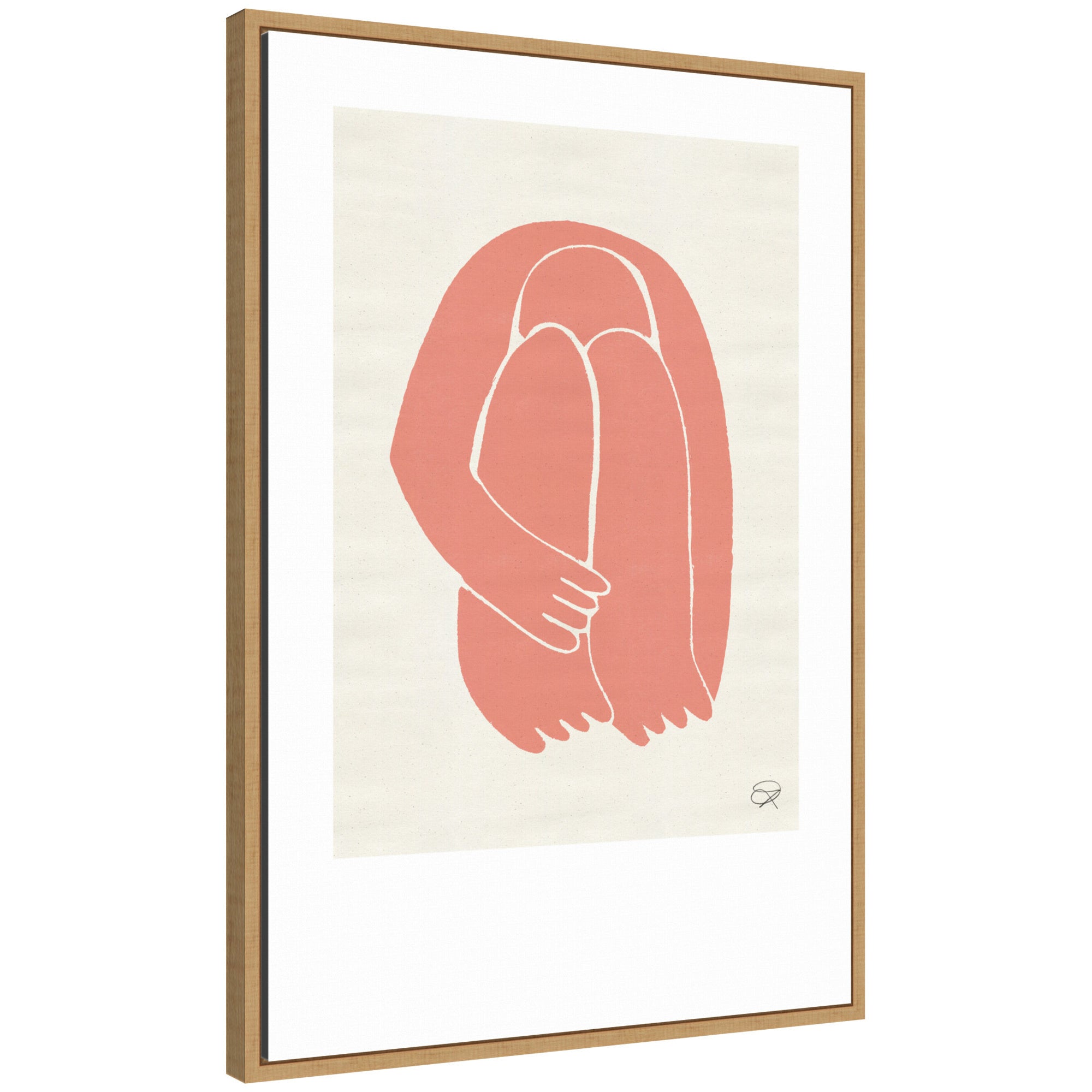 Sylvie Head Down 1 Terracotta Framed Canvas by Rocket Jack