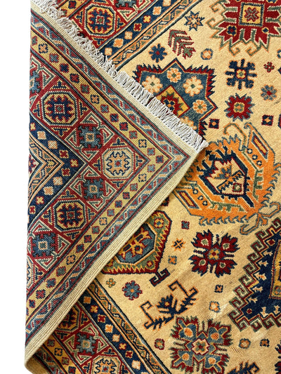 Fine Hand Knotted Afghani Super Kazak Rug 5 x 7 by Rugistan - product image 5 for Resin Society