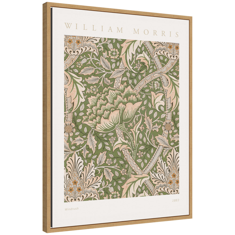Sylvie Poster William Morris Windrush 1883 framed canvas art hanging on a wall