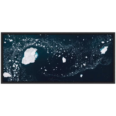 Sylvie Blue and White Iceberg Pattern in Greenland Framed Canvas by Michael Schauer
