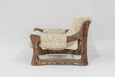 Chair & Ottoman – Tresori with Flamed Ash Arms (Wenge) by Enrico Bartolini - product image 4 for Resin Society