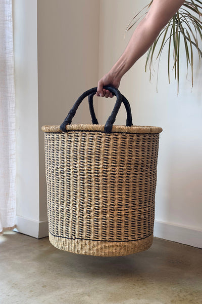 Hold Everything Hamper - Vertical Black Stripes by Mbare Ltd - product image 2 for Resin Society