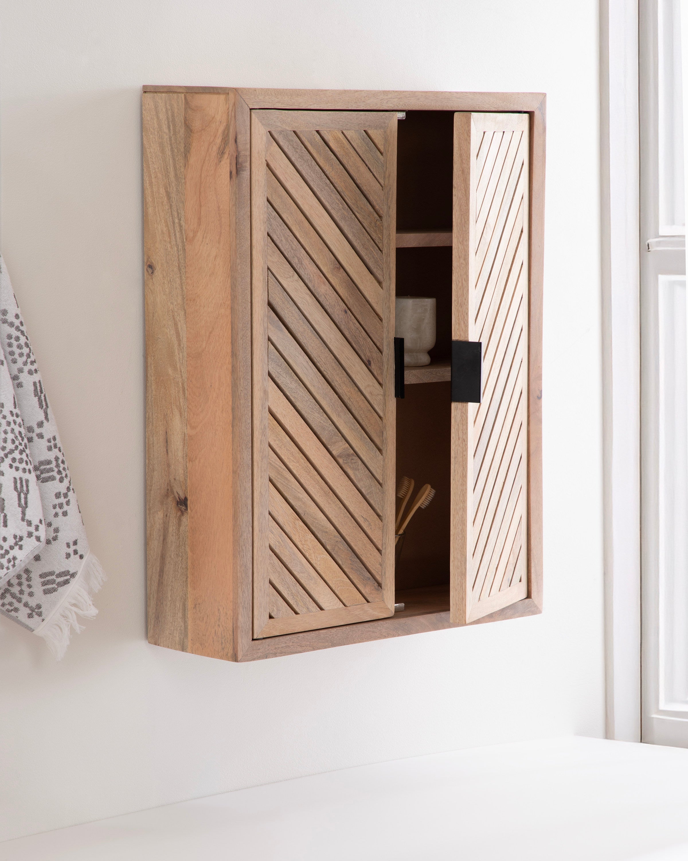 Mezzeta Tall Wood Bath Cabinet