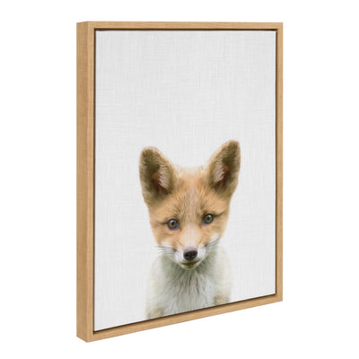 Sylvie Baby Fox framed canvas art showing a colorful baby fox illustration by Simon Te