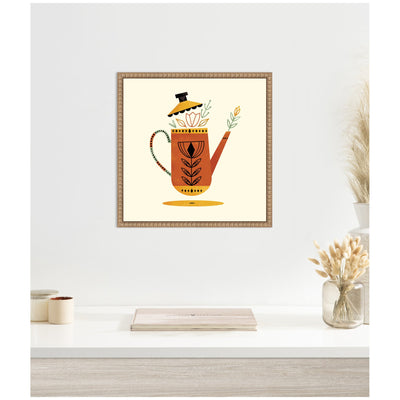 Sylvie Orange Kettle Framed Canvas by Amber Leaders