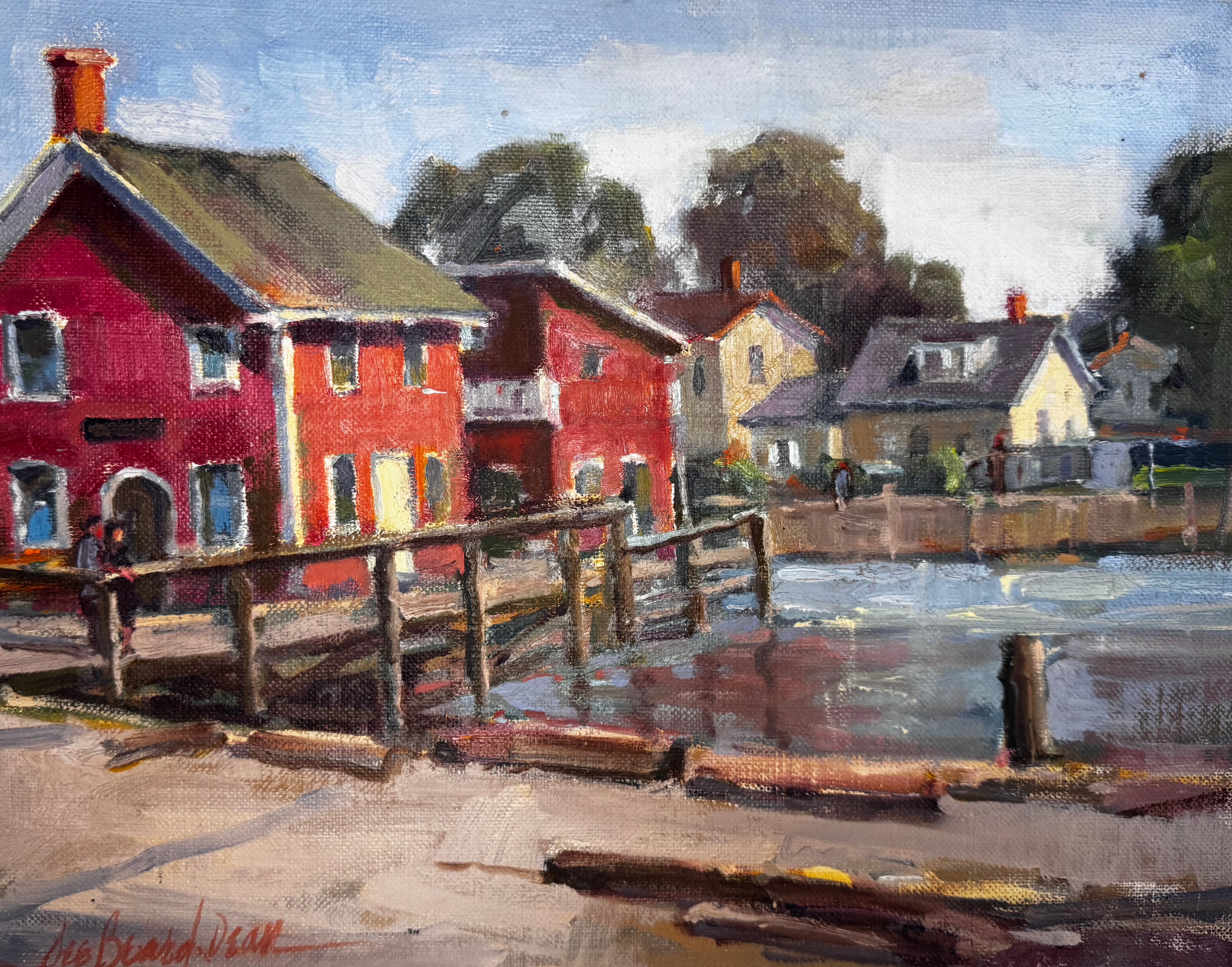 Plein air painting titled Twenty One by John Beard Collection showing coastal landscape with twilight tones