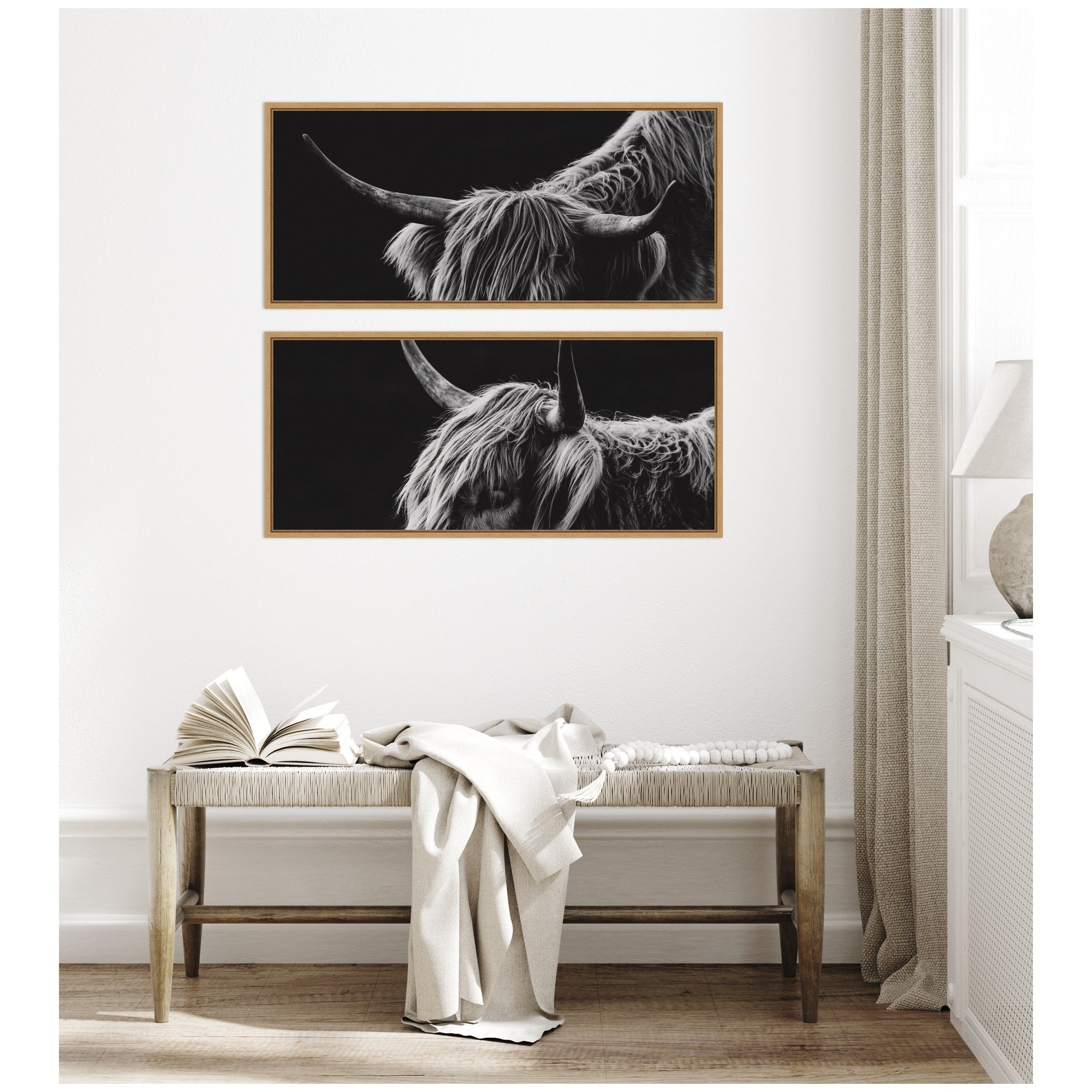Natural Scottish Highland Panel 2 Piece Framed Canvas Wall Art Set by Crystal Lynn Collins