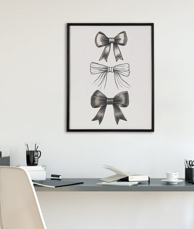 Gallery Coquette Preppy Retro Girly Black Bows Print by kateandlaurel - product image 16 for Resin Society