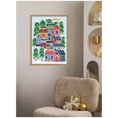 Sylvie Framed Canvas Cozy Houses by Rachel Lee