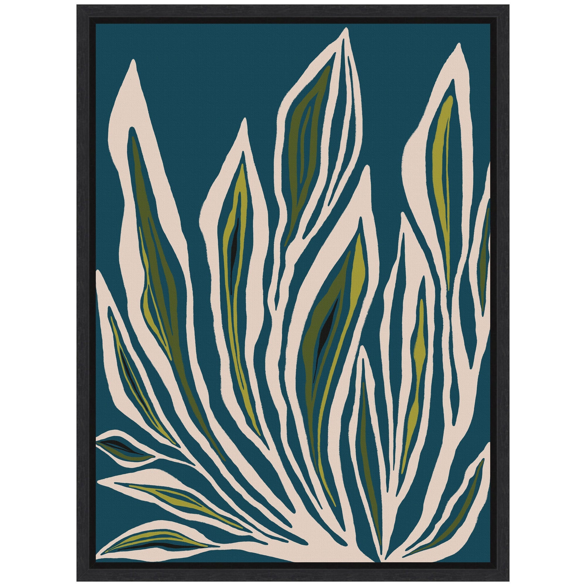 Sylvie Blue Flora 2 Framed Canvas by Alicia Bock