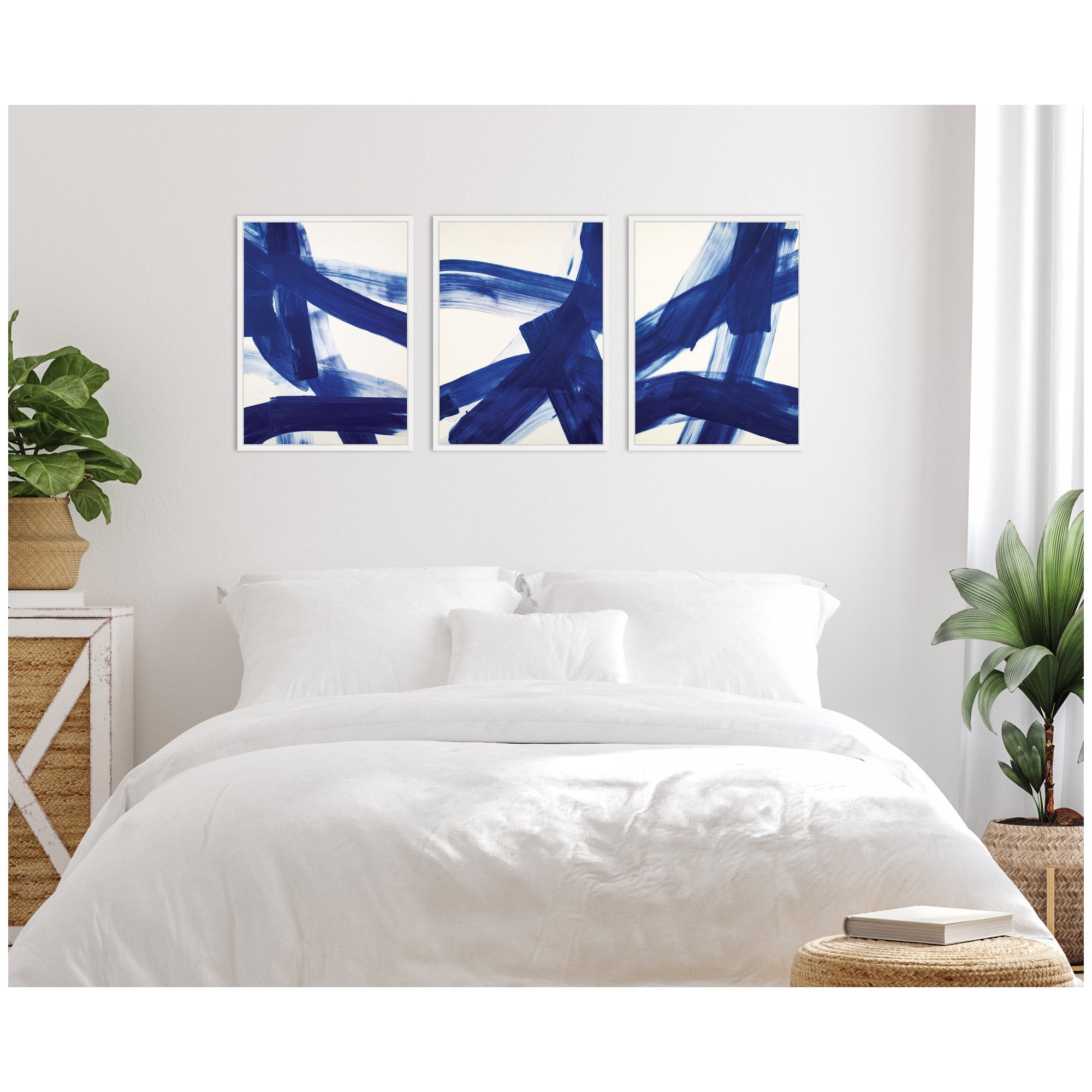 Cobalt Mark No.
1, No.
2, & No.
3 3 Piece Framed Canvas Wall Art Set by Amy Lighthall