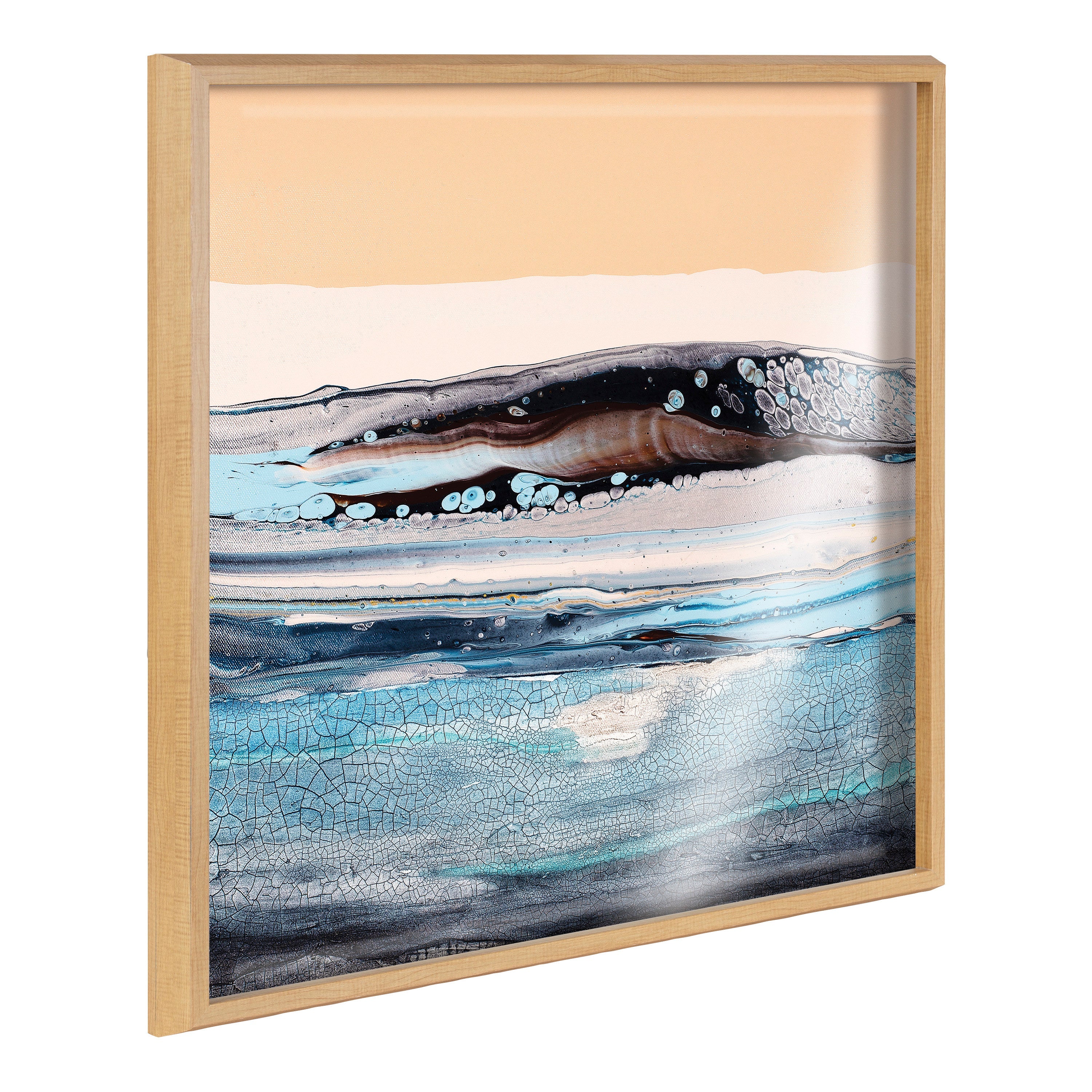 Blake Glacier Park framed printed art featuring colorful vibrant brushstrokes in a modern light frame