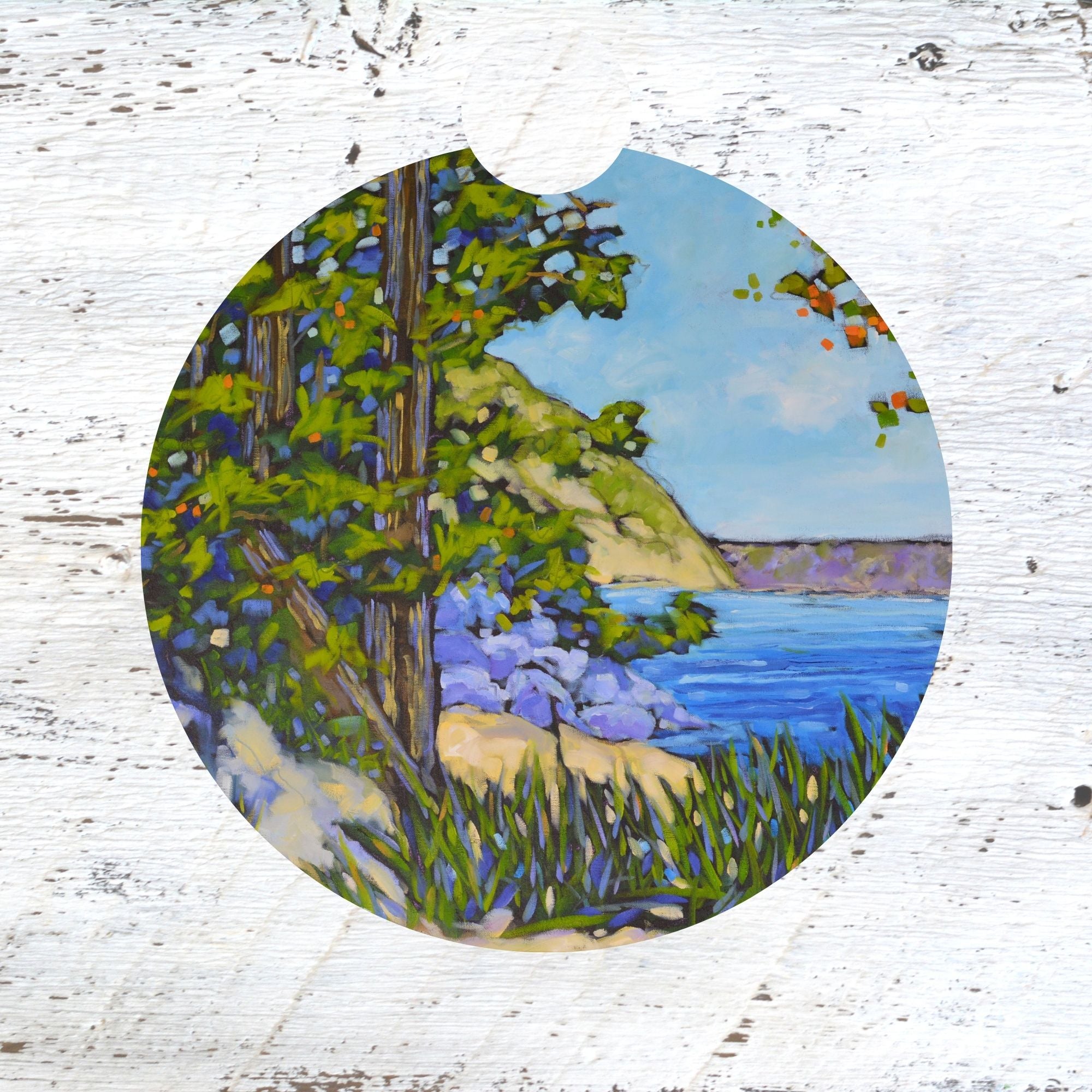 Car Coaster: A Walk Along the Shoreline. Artist Christi Dreese by Dreese Fine Art - Resin Society