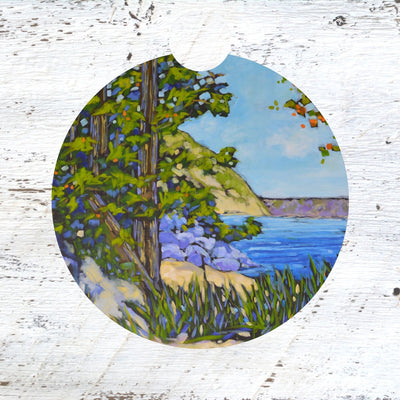 Car Coaster: A Walk Along the Shoreline. Artist Christi Dreese by Dreese Fine Art - Resin Society