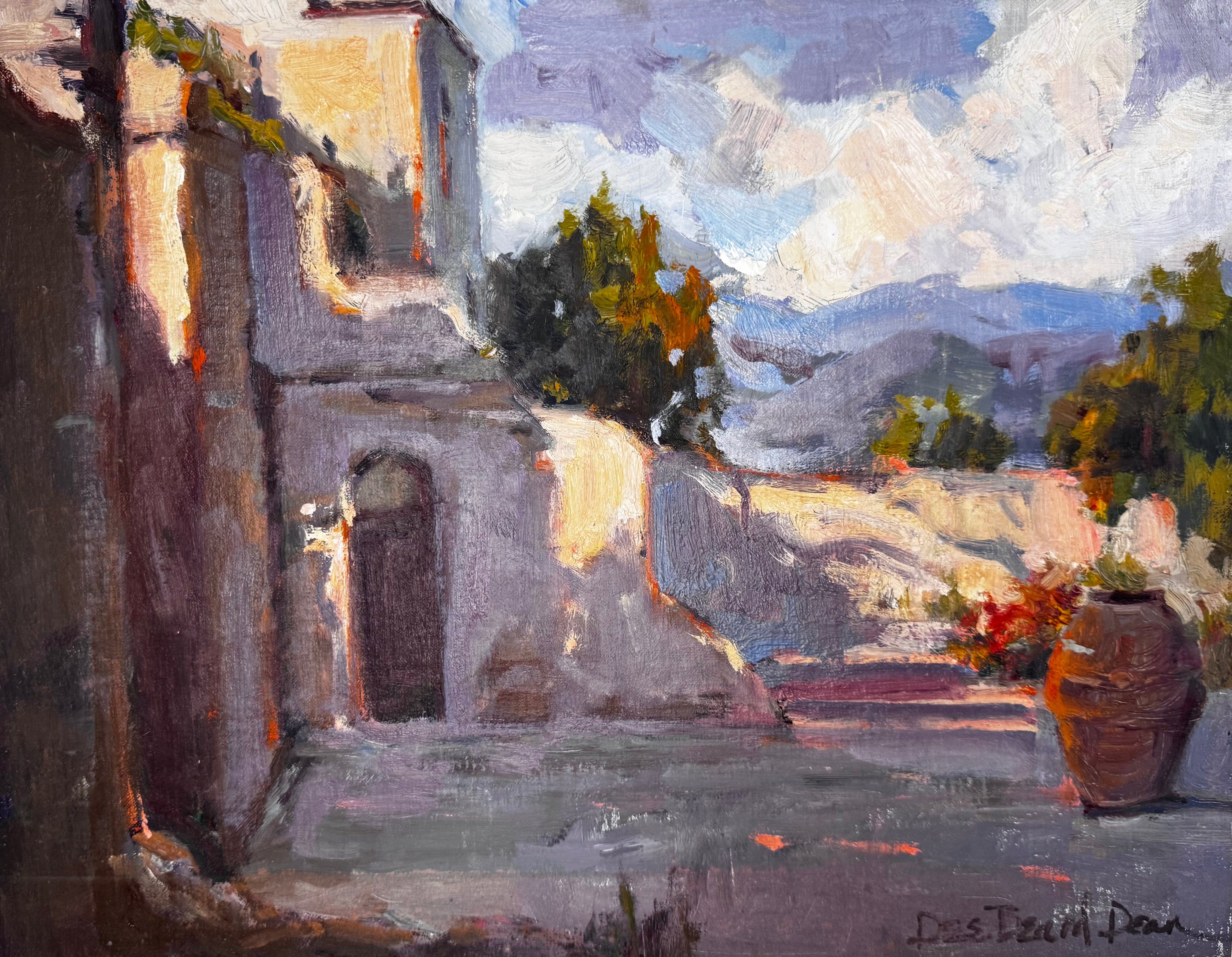 Twenty Two painting by John Beard Collection showing an abstract coastal landscape on board