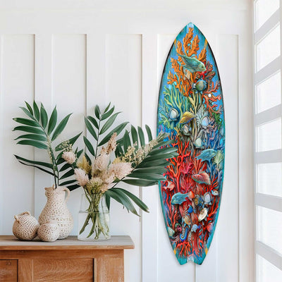 Surfboard Coastal Wall Art - Underwater Life by G. DeBrekht