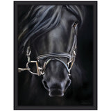 Ebony Splendor by Mary Sparrow framed wall art print featuring rich dark tones and organic shapes in an Oliver Black Narrow frame