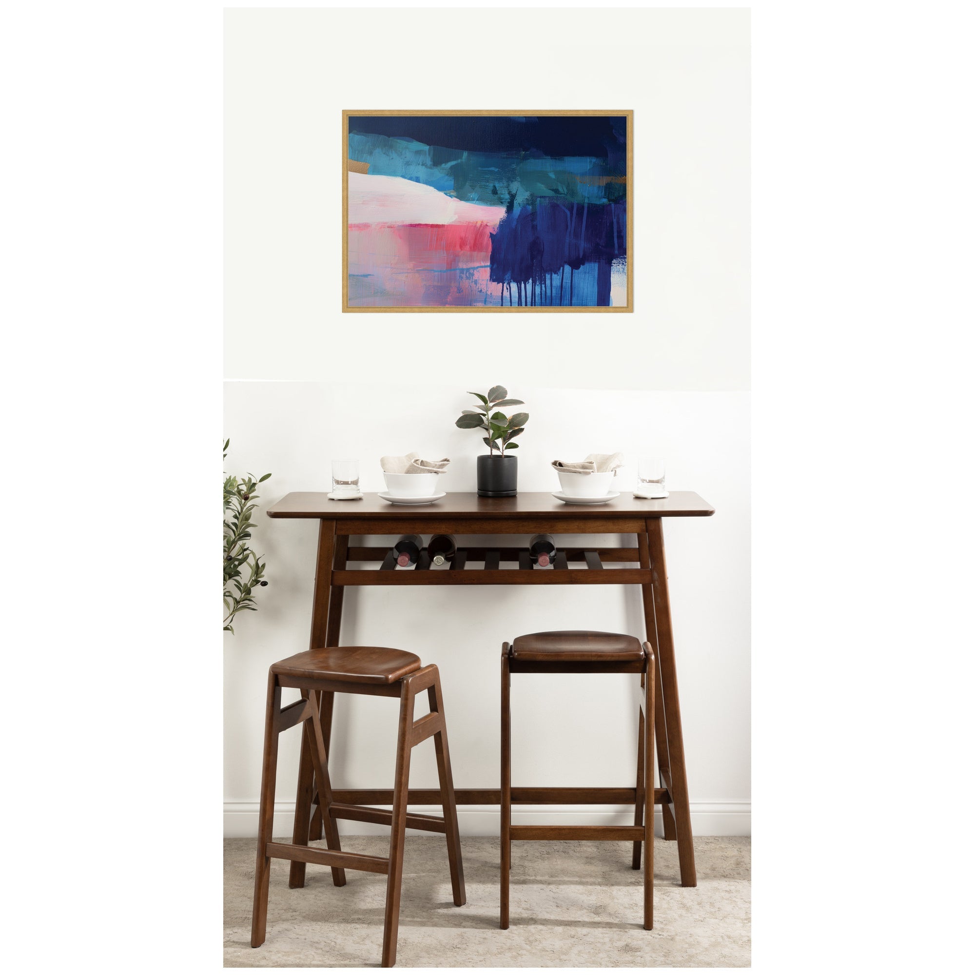 Blue Current No. 2 by Amy Lighthall Framed Canvas Wall Art Print