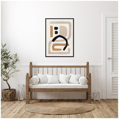 Sylvie Neutral Abstract 2 Minimal Modern Art Framed Canvas by July Art Prints