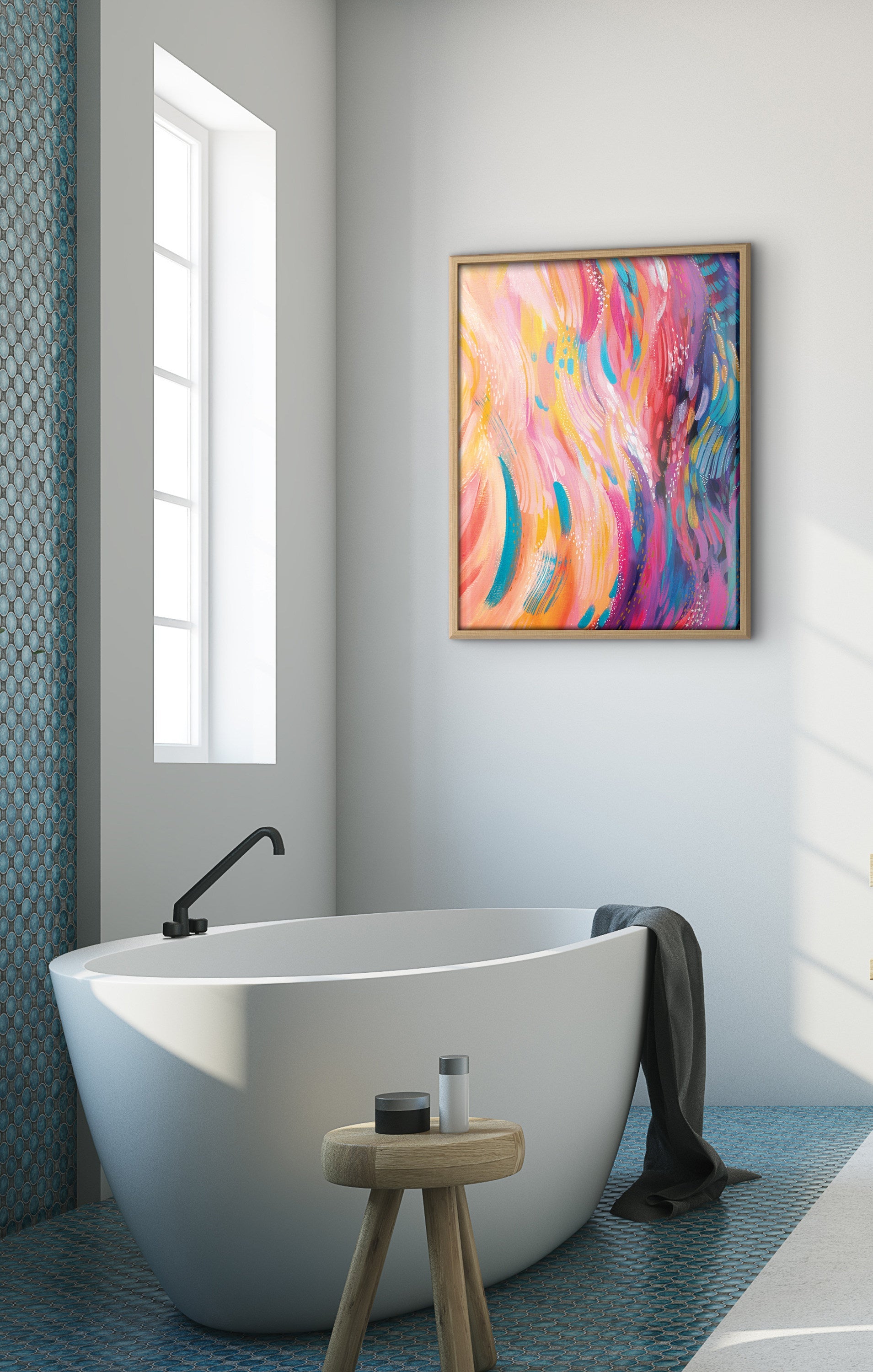 Blake BrushStrokes 90 Framed Printed Art by kateandlaurel - product image 11 for Resin Society