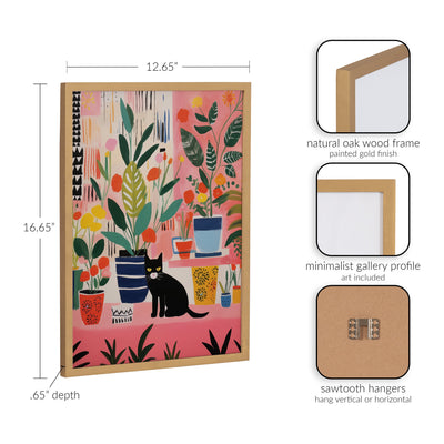 Gallery Whimsical Houseplants and a Black Kitty Cat Print by The Creative Bunch Studio