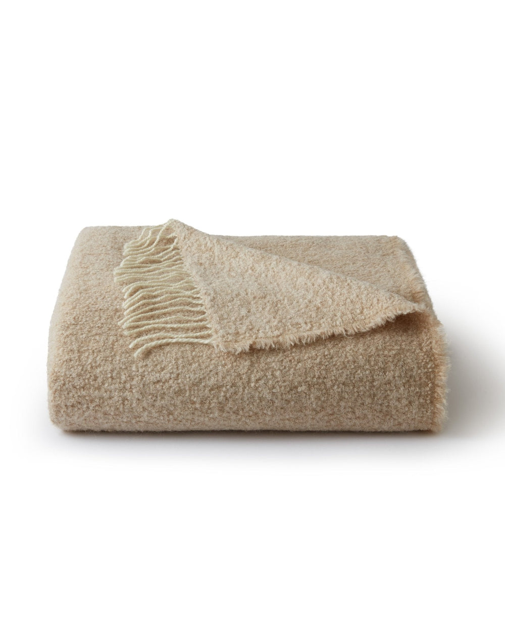 Fringe Bouclé Throw Biscotti by Principal's Daughter - main product image for Resin Society