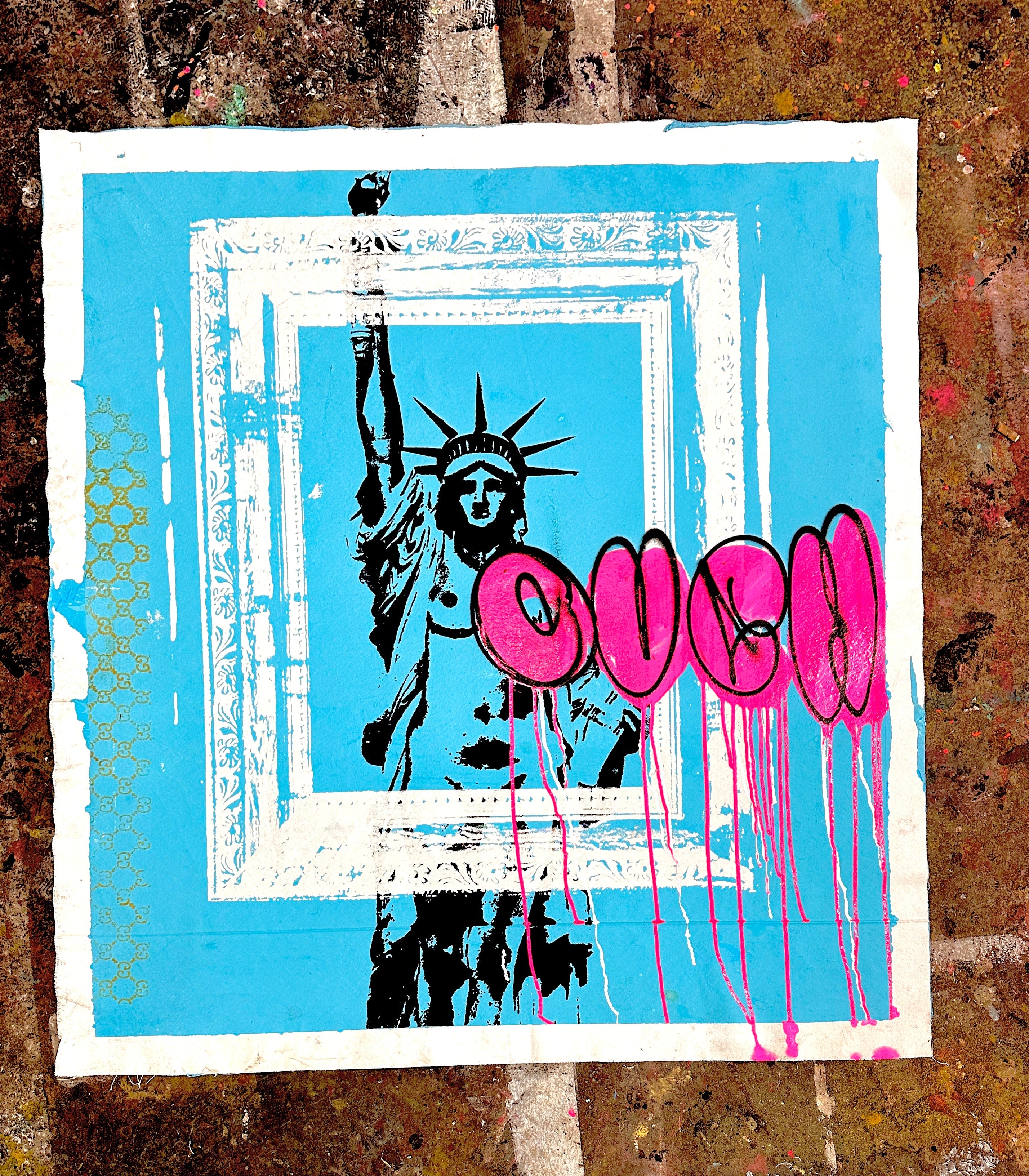 Framed Liberty Ouch by Denis OUCH - main product image for Resin Society