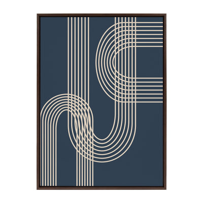 Sylvie Lines in Blue Framed Canvas by kateandlaurel - main product image for Resin Society