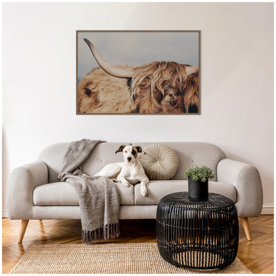 Highland Cow No.
4 Close by Laura Evans Framed Canvas Wall Art Print