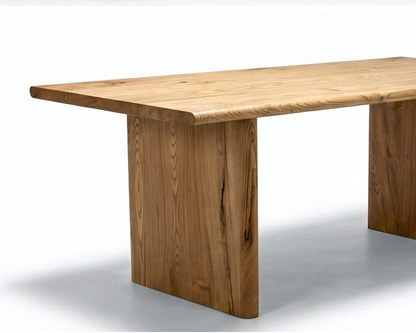 Minimal Solid Dining Table made of chestnut wood with solid wood legs