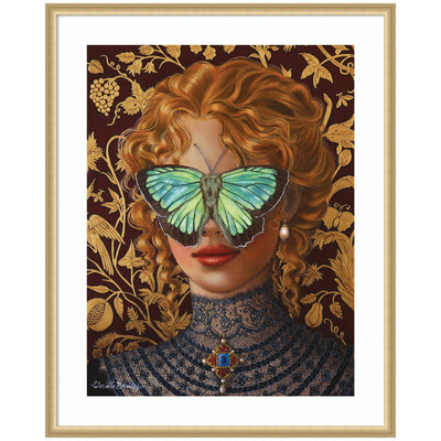 Cassandra by Charlotte Brindley framed wall art print in Florence Gold frame