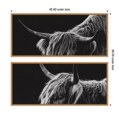Natural Scottish Highland Panel 2 Piece Framed Canvas Wall Art Set by Crystal Lynn Collins