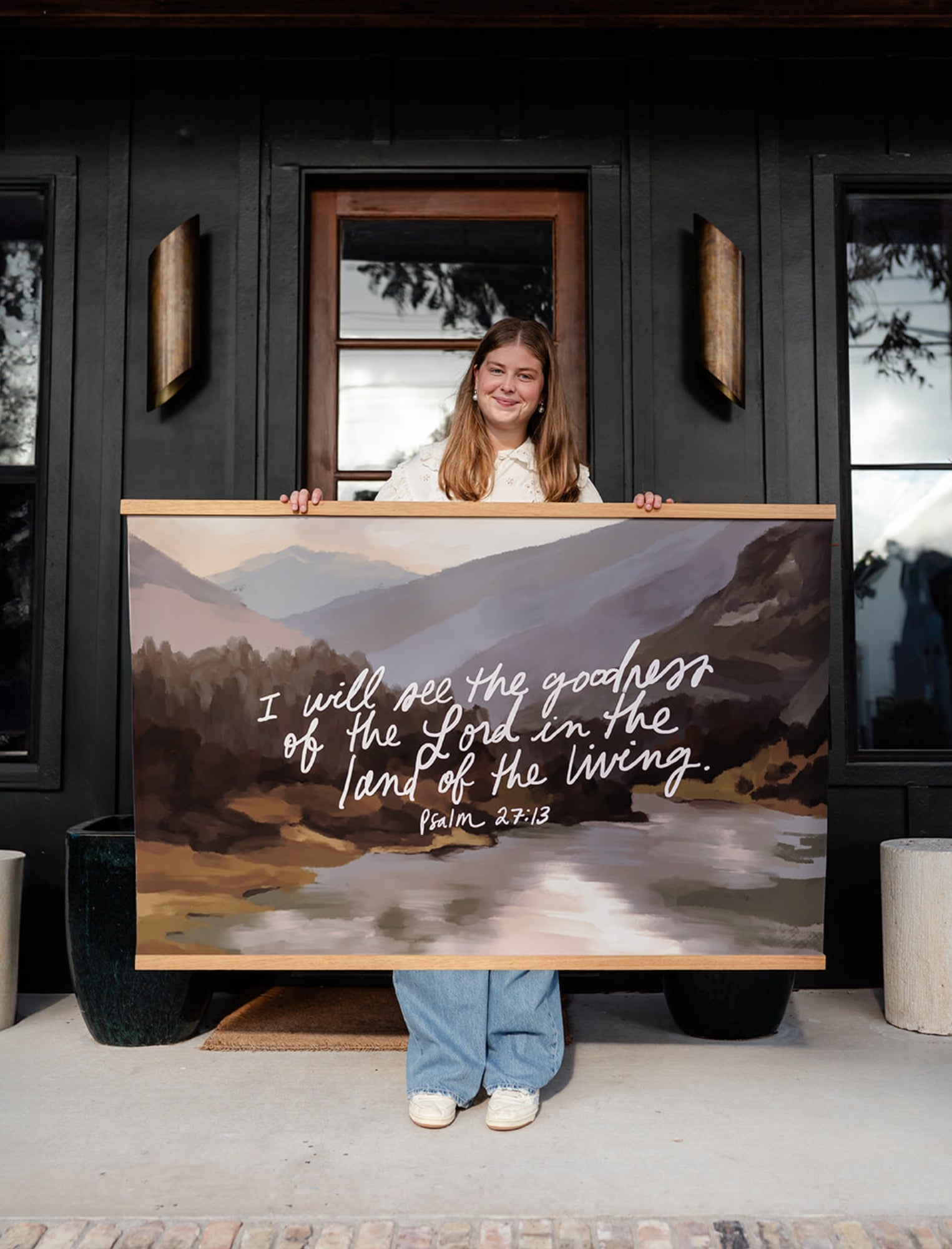 Large Canvas with Banner Wood: I will see the goodness of God by jenessawaitshop - main product image for Resin Society