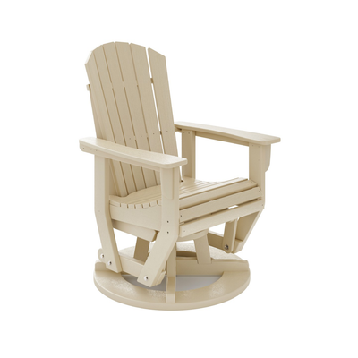 SoPoly St Simons Swivel Glider Chair in various colors showing fan-back Adirondack style and swivel gliding feature