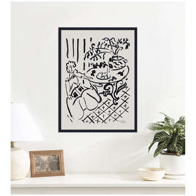 Fille assise a table 1947 Henri Matisse by Nostalgia Prints Framed Canvas Wall Art Print