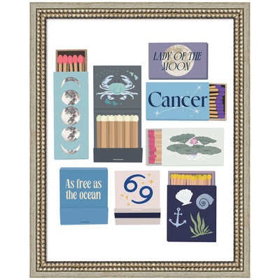 Cancer Matchbooks 14x18 FC framed wall art print by Megan Ryan in Castellan Silver frame