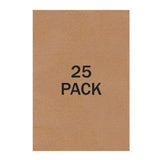 A plain rectangular brown cardboard sheet with textured surface and large black text reading '25 PACK' centered vertically and horizontally.