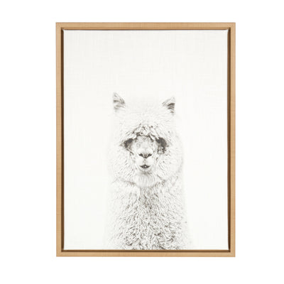 Sylvie Hairy Alpaca Framed Canvas by Simon Te of Tai Prints
