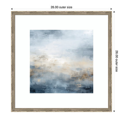 Tonal Abstract Oceanic Nautical Serenity Blue by The Creative Bunch Studio Framed Wall Art Print